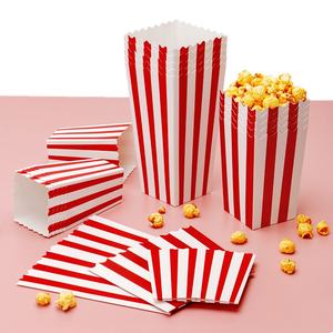 Bolsas de Papel para Palomitas de Maíz para Cine, Color Rojo y Blanco, Resistentes a la Grasa, Bolsas de Papel para Papas Fritas y Palomitas de Maíz - Product Image 4