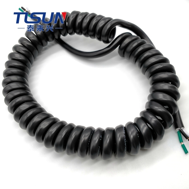 Multi Cores PVC Coiled Spiral Cable With Customized Cable Specifics