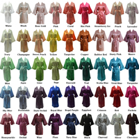 Batas Económicas en 133 Colores para Mujer y Niños Estilo Kimono para Boda Cumpleaños Dama de Honor Satén de Seda
