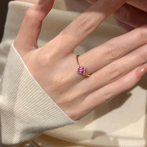 Bague en argent pur S925 avec fleur à quatre feuilles et diamant, design de niche coloré, luxe léger, bague en laiton haut de gamme, sensation douce - Product Image 1