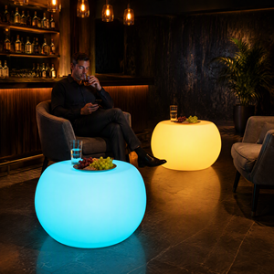 Mesa de Café LED em Forma de Bola, Mesa de Lounge que Brilha com Mudança de Cor para Bar Moderno, Hotel, Casa Noturna, Jardim e Móveis para Casa - Product Image 6