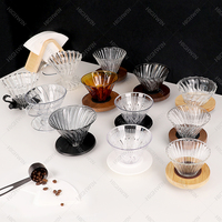 HIGHWIN Goutteur de café en verre borosilicaté Verser sur la main Goutte à goutte Brasseur Verre Filtre à café Entonnoir à café