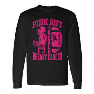 T-shirt à manches longues avec motif de football rose pour la sensibilisation au cancer du sein - Product Image 2