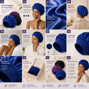 <span class=keywords><strong>Bonnet</strong></span> en Satin, <span class=keywords><strong>Bonnet</strong></span> <span class=keywords><strong>de</strong></span> Soie avec Bande à Nouer pour Cheveux Bouclés, Turban <span class=keywords><strong>de</strong></span> Nuit en Soie pour Dormir, <span class=keywords><strong>Douche</strong></span> et Bain pour Femmes - Product Image 5