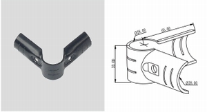 Giunto per Tubi H-3 Nero Tipo <span class=keywords><strong>Lean</strong></span> <span class=keywords><strong>Pipe</strong></span> per <span class=keywords><strong>Rack</strong></span> 3D a 90 Gradi - Product Image 2