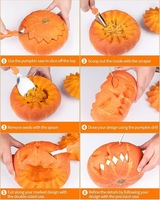 YuShu 2026 Halloween Fruit- en Groente-snijgereedschap 7-delige set roestvrijstalen messen plastic+metaal zwaar gebruik draagbaar