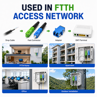 Conector de Fibra Óptica Rápido SC APC UPC G657A1 Monomodo, Accesorios de Fibra Óptica FTTH