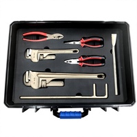 Ensemble d'outils anti-explosion et anti-étincelles en acier au carbone et cuivre béryllium de marque Oak, 28 pièces, clé, pince, marteau, étui rigide, OEM