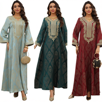 Abaya de soirée de luxe en polyester brodé de diamants, style Kaftan, grande taille, pour femme, inspirée de Dubaï
