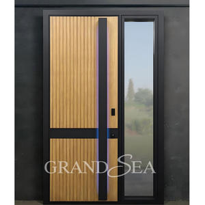 Australie poignées de porte modernes luxe extérieur simple feuille porte en bois acier simple fronts principaux portes conception pour <span class=keywords><strong>Villa</strong></span> - Product Image 4
