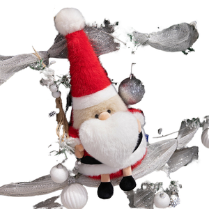 Peluche adorable du Père Noël en plusieurs tailles, en velours cristal doux, idéale pour la décoration de Noël et les cadeaux de fêtes - Product Image 1