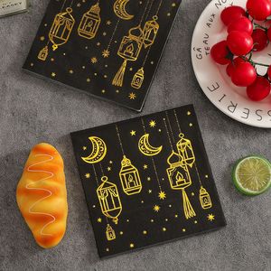 Ramadan Gold Foil Napkins Square Medium Size Disposable Party Tableware For Holiday Celebration - Product Image 4