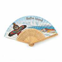 Großhandel OEM & ODM Anpassbarer Logo-Bedruckter Baffin Island Souvenir Sublimations-Chinesischer Tragbarer Faltbarer Handfächer