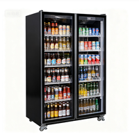 Réfrigérateur commercial pour bières, vitrine verticale avec porte vitrée pour magasin de proximité