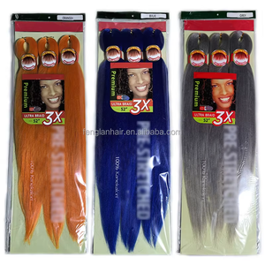 3X EZ Extensioni per Trecce Sintetiche Pre-Stirate Ombre di Alta Qualità, Facili da Intrecciare all'Uncinetto, per Donne <span class=keywords><strong>Nere</strong></span> - Product Image 1