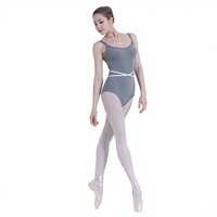 Justaucorps de danse classique professionnel pour femme adulte, dos nu, coupe haute, en nylon, bretelles réglables, ajusté, pour la pratique de la gymnastique