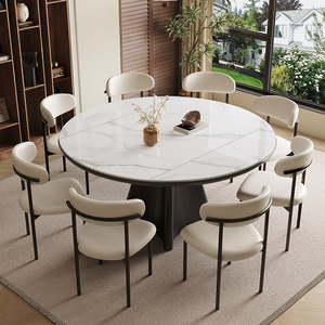 2025 nouveau Style moderne luxe haut de gamme sentiment télescopique pliant en acier au carbone extensible réglable <span class=keywords><strong>petit</strong></span> appartement Table à manger - Product Image 2