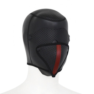 Capuche pour chiot en néoprène lisse BDSM Capuche complète avec masque buccal respirant Masque pour les yeux Jeu de rôle pour adulte - Product Image 4