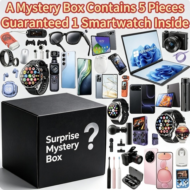 Guaranteed Smartwatch Inside 5G Mobile Phone Mystery Box 5 Random Tech Items Tablet Earbuds Air Humidifier Camera Wholesale Bulk