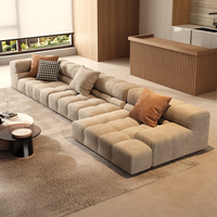 Modernes Konvertierbares Samt-Ecksofa U-förmig Großes Apartment Modulares Villa-Sofa-Set