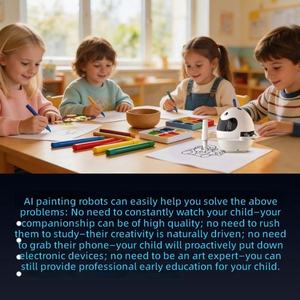Intelligent Drawing Robot Auto <b>Sketch</b> Art Toy for Kids Rechargeable Plastic Robot Theme Unisex 3-6 Years - Product Image 2