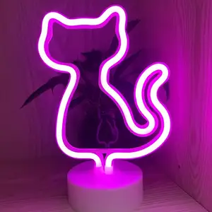 Wholesale Neon Lights With Pedestals LED Battery Or USB Powered Sign Shaped Decoration Lights For Bedroom Decor