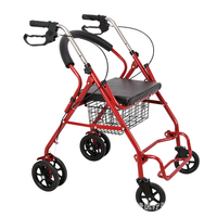 Dispositif d'aide à la marche en acier pliant Équipement de rééducation de marcheur droit pour les patients handicapés âgés Rollator