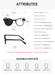 Gafas de sol Partagas Retro Designer con logotipo personalizado, redondas, fotocromáticas, con bloqueo de luz azul y protección UV400 para mujeres y hombres - Product Image 6