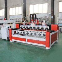 Multi têtes 6/8/10/12 broche 4 axes routeur cylindre plat bois rotatif cnc routeur gravure pour pieds de table escalier