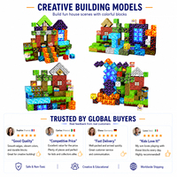 Ensemble de jouets de construction éducatifs magnétiques 3D en cubes de 2 cm, 150 pièces, blocs en plastique Mine World, puzzle pour adolescents, STEM, sécurité
