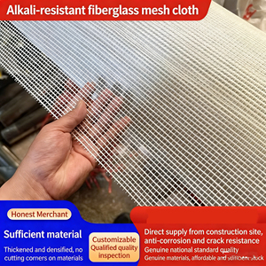 ผ้าตาข่ายไฟเบอร์กลาส ทนด่าง สำหรับเสริมกำลังผนัง  ตาข่ายไฟเบอร์กลาสสำหรับงานก่อสร้าง ตกแต่งผนังภายในและภายนอก - Product Image 6