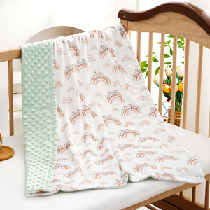 Cute Newborn Warm Super Soft Animal Baby Comfortable Dot Swaddle Minky Blanket Plush <strong>Double</strong> Quilt Cover Blanket Kids <strong>Bedding</strong> - Product Image 1
