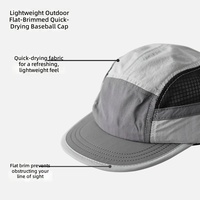 Casquette de baseball pour femme 9920 en nylon, 6 panneaux, couleur unie, séchage rapide, respirante, imperméable, réglable ; légère, style luxueux