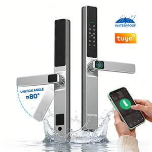 Serrure de porte intelligente numérique sans clé Tediton Professional Slim Narrow Frame 8 langues Tuya TTLock WiFi bleue étanche biométrique - Product Image 1