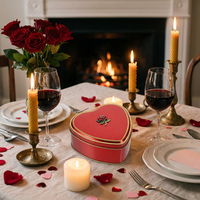 Glanzende roségouden hartvormige blikken doosje, elegante metalen sieradendoos voor Valentijnsdag, verloving en romantische verrassingen