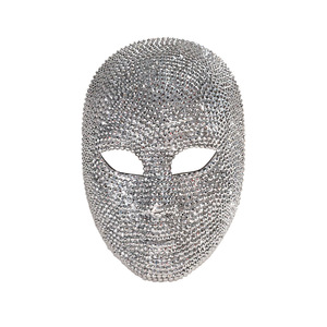 Máscara de diamantes de imitación para toda la cara, máscara de plástico brillante para fiestas, conciertos y accesorios de moda - Product Image 5