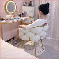 Fauteuil Bulle Tendance Luxe Léger pour Manucure et Maquillage, Chaise Paresseuse Simple pour Coiffeuse, Petite Chaise en Métal pour Dortoir