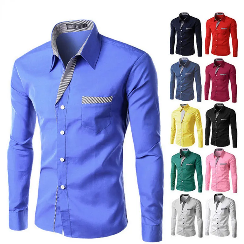 2022 New Fashion Brand Camisa Masculina Long Sleeve Shirt Men Korean Slim Design Formal Casual Male Dress Shirt
