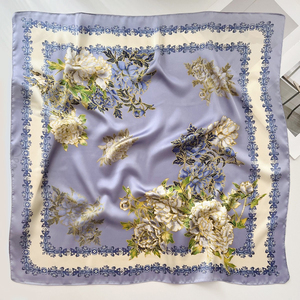 Thiết kế khăn lụa 55x55cm in ấn Máy HEM khăn cho phụ nữ Khăn cho túi satin Shawl thời trang Bandana - Product Image 1