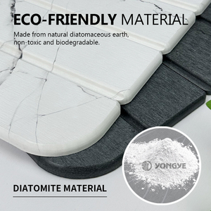 Tapete de Baño Ecológico de Diatomita, Minimalista, de Secado Rápido, Antideslizante, con Diseño de Plantas, Base de PVC, para Uso Doméstico - Product Image 3