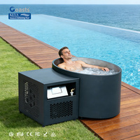 Athleten-Fitness Outdoor Schwarze Edelstahl-Eisbadewanne mit Kühlsystem Kaltwasser-Tauchbecken Hot Tub Kombi