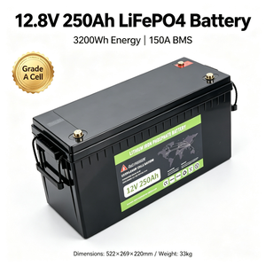 แบตเตอรี่ LiFePO4 12.8V 250Ah 3200Wh แบตเตอรี่เก็บพลังงาน 150A BMS เกรด A สำหรับสถานีพลังงานแสงอาทิตย์ - Product Image 1