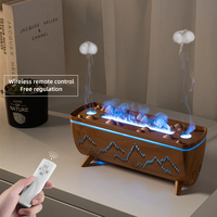 Nouveautés 2026 : Diffuseur d'arômes portable en plastique avec lumière LED, effet flamme méduse et humidificateur