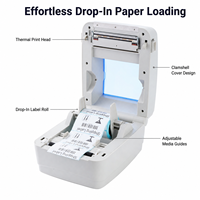 Imprimante thermique d'étiquettes de codes-barres de bureau professionnelle HOP-HQ480B 4 pouces, machine POS USB, 152 mm/s, 203 DPI, en stock