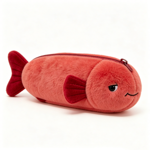 Estuche de Lápices de Peluche con Forma de Pez Personalizado, Bolsa para Lápices con Cremallera de Pez Rojo, Diseño de Animales Marinos, Bolsa de Papelería Unisex para Halloween para Bebés - Product Image 4