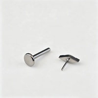 Pendientes de titanio G23 con circonita en forma de oliva, sin rosca, parte trasera plana, perforados, ideales para bodas, venta al por mayor