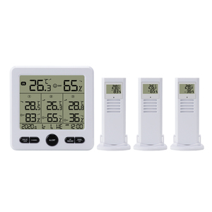 Draadloze digitale LCD-thermometer met achtergrondverlichting, groot display, 3 sensoren, binnen/buiten vriezer-<span class=keywords><strong>alarm</strong></span>, keukenvochtigheidsmeter - Product Image 1