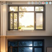 Ventanas Abatibles de Estilo Americano con Doble Vidrio de Seguridad, Marco Compuesto de Aluminio y Madera