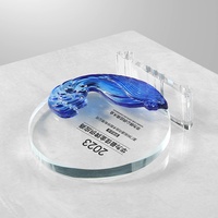 Nuevo Trofeo Ecológico Minimalista con Grabado 3D en Cristal, Impresión UV, Personalizable, Recuerdo de Honor para Empleados