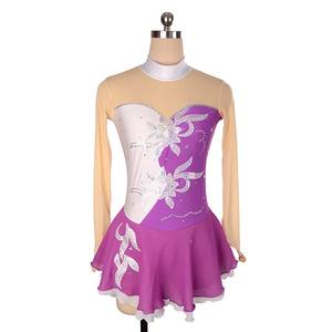Filles Enfants Strass Maille Splice Figure Patinage Sur <span class=keywords><strong>Glace</strong></span> Gymnastique Robe Salle De Bal Performance Dancewear Costume Groupe D'âge Enfants - Product Image 4